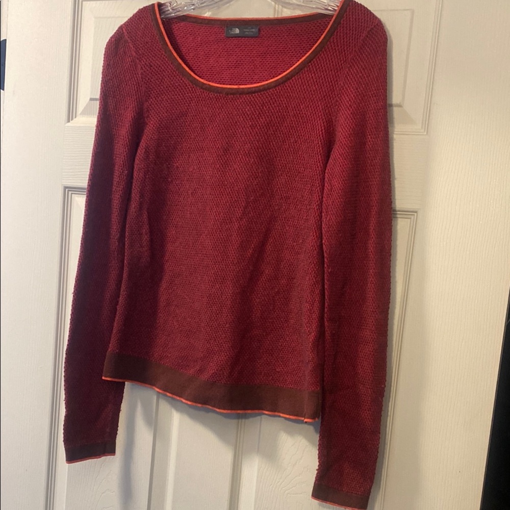 Maroon Cashmere blend Crew Neck Sweater with Relaxed Fit